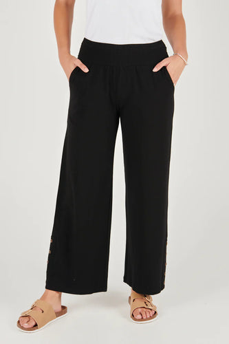 One Ten Willow Shirred Waistband Pant Black