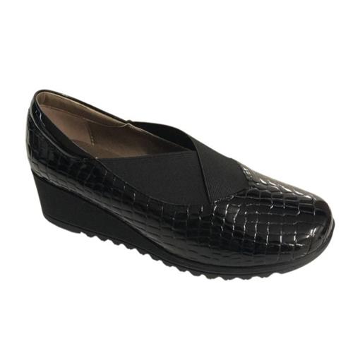 Via Nova Implore Black Pat Croc