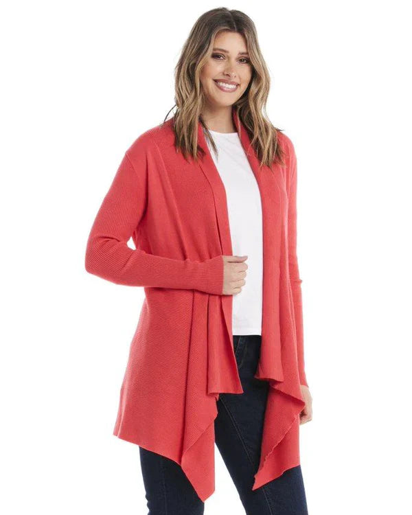 Betty Basics Alyssa Knit Cardigan Coral