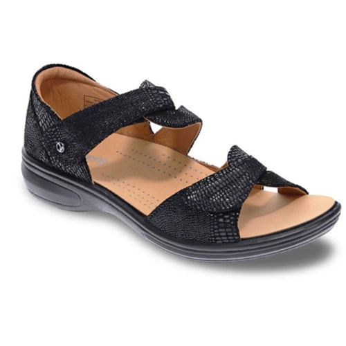 Revere Grenada Black/Black Lizard Womens Shoes