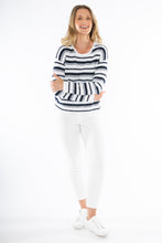 Load image into Gallery viewer, Jump Stripe Pullover White/navy