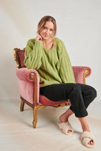 Load image into Gallery viewer, One Ten Willow V-neck Rib Knit Moss