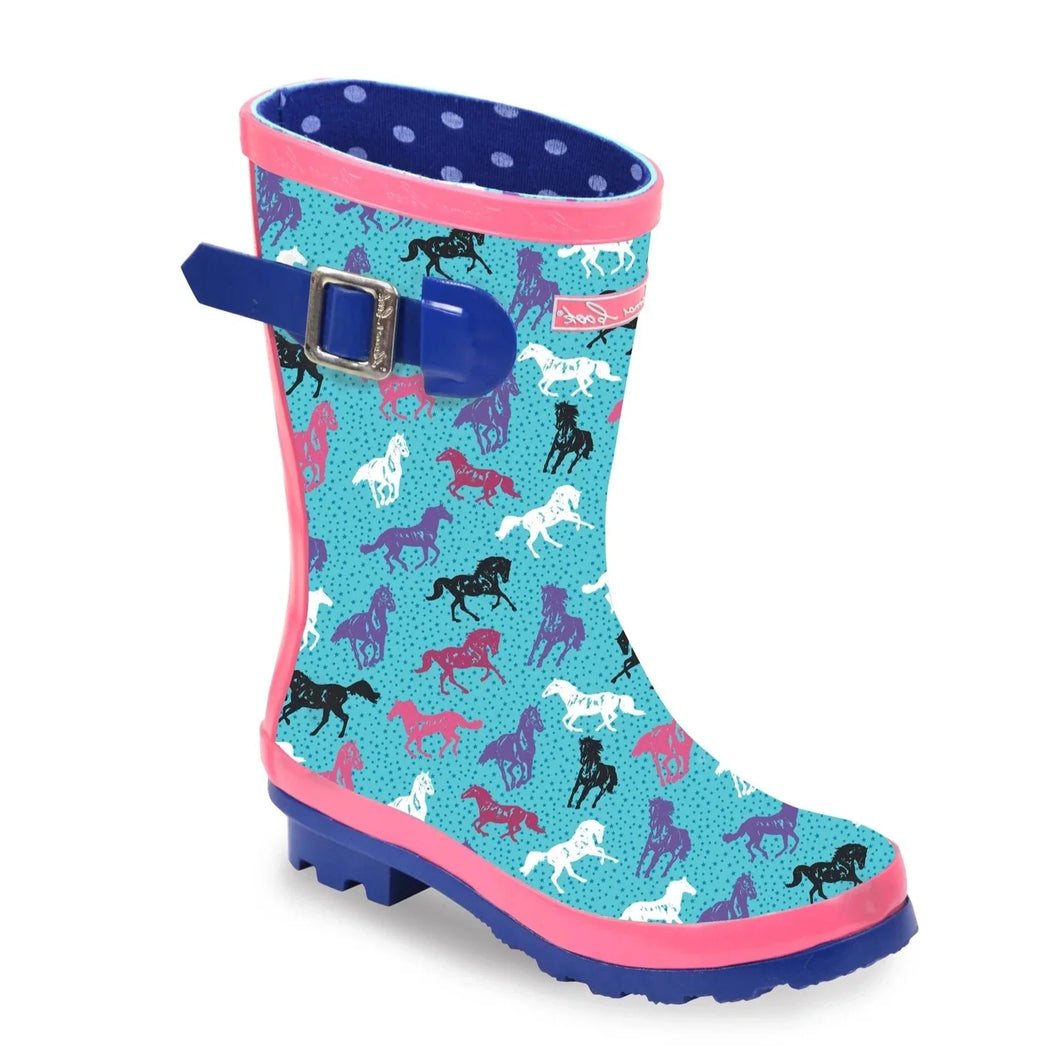 Thomas Cook Kids Horse Play 632 Pale Blue/pink Gumboot