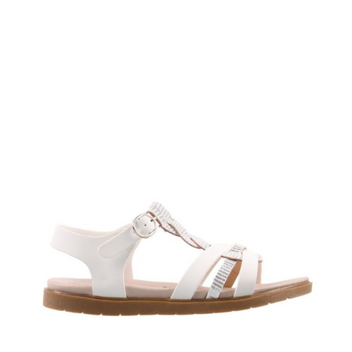 Bellissimo Zoey White Silver Sandal