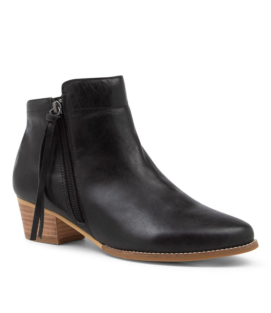 Ziera Vendas Xf-zr Black Natural Leather Ankle Boots