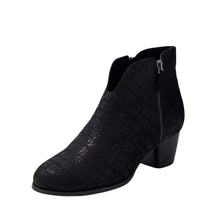 Load image into Gallery viewer, Ziera Govak W Black Mix Print Leather Ankle Boots