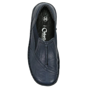 Cabello Comfort Womens Shoes 761-27 Navy Crinkle