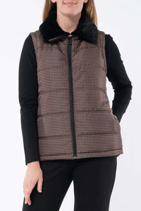 Jump Houndstooth Puffer Vest